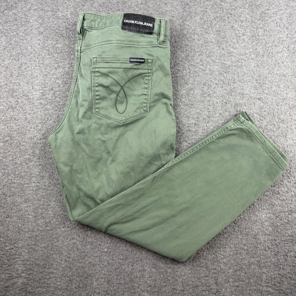 Calvin Klein Jeans Denim - Calvin Klein Jeans Womens Size 12 Ankle Skinny Olive Green Mid Rise Pants
